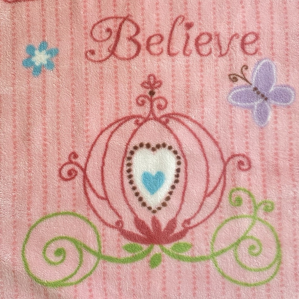 Disney Princess Plush Baby Pink Toddler Blanket Nursery Fleece Dream Wish Throw